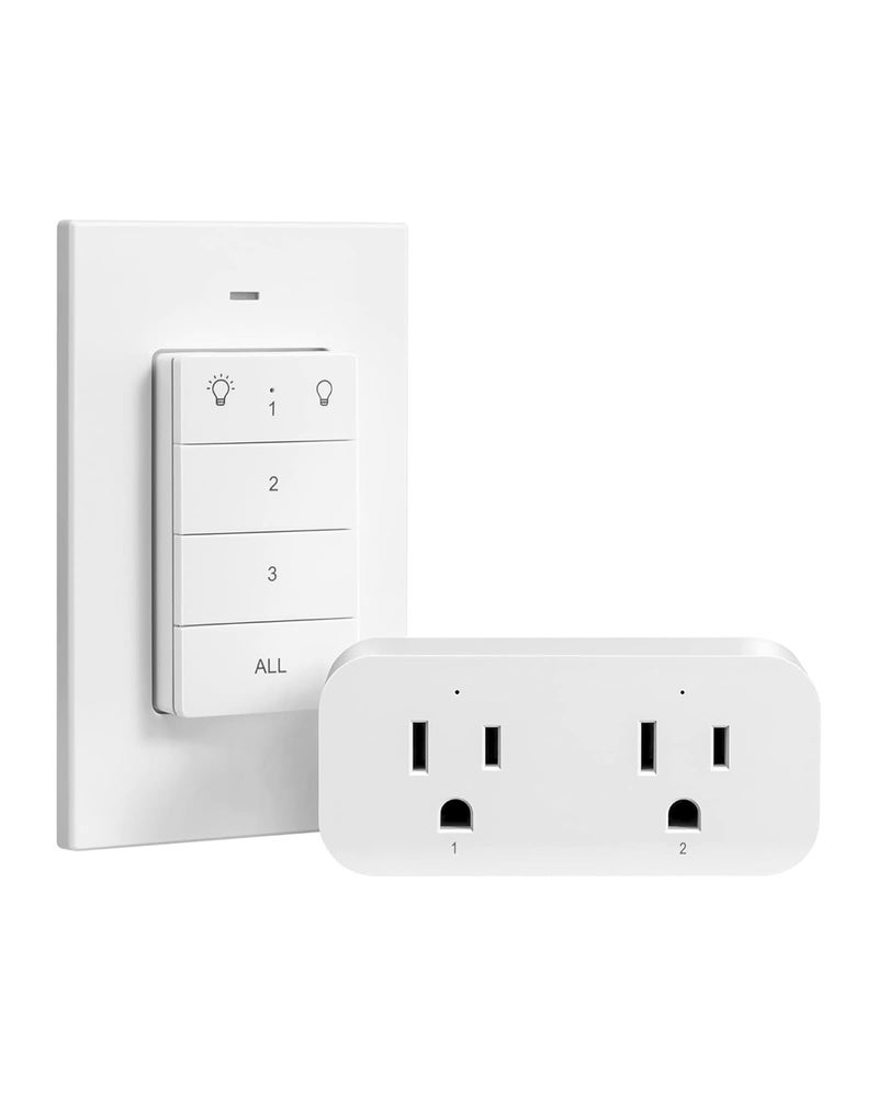 DEWENWILS Remote Control Outlet Wireless Light Switch, 2 Independent Control Sockets Electrical Remote Outlet Switch for Christmas Decoration, No Wiring,100 Ft Range - Image 1